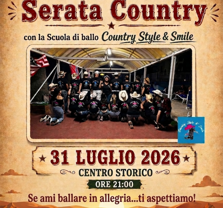 Serata Country con la Scuola di ballo Country Style – 31 Luglio